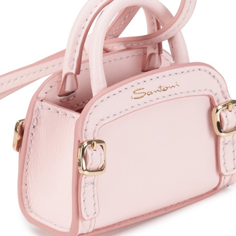Pink leather bag charm - Santoni - 2