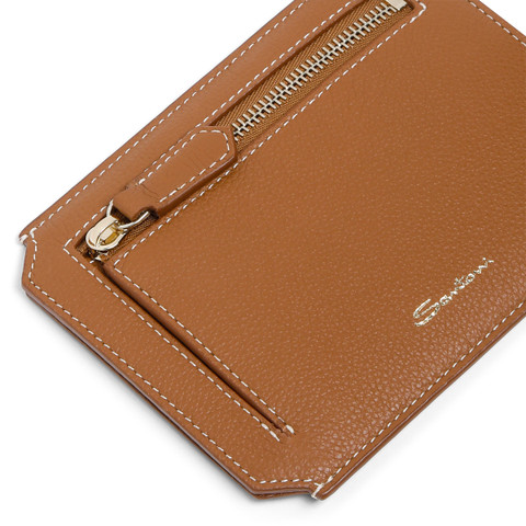 Light brown tumbled leather document holder - Santoni - 4