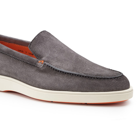 Men's grey suede loafer - Santoni - 6