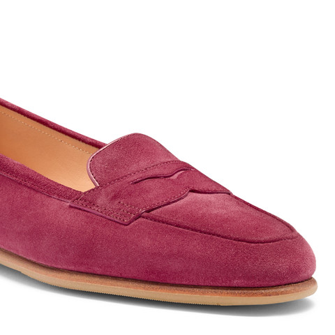 Mocassino Carla da donna in suede rosso - Santoni - 5