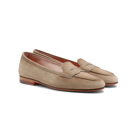 Women's beige suede Carla loafer - Santoni - 3