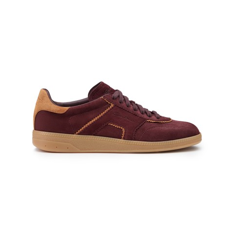 Women's burgundy suede sneaker - Santoni - 1