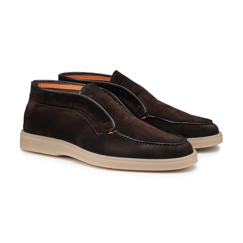 Men's dark brown suede desert boot - Santoni - 2