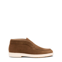 Women's light brown suede desert boot - Santoni - 1