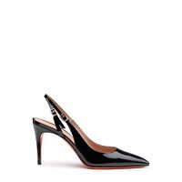Women's black patent leather high-heel slingback - Santoni - 1