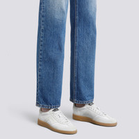 Women's white tumbled leather DBS Oly sneaker - Santoni - 2