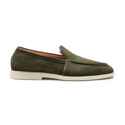 Men's green suede loafer - Santoni - 1