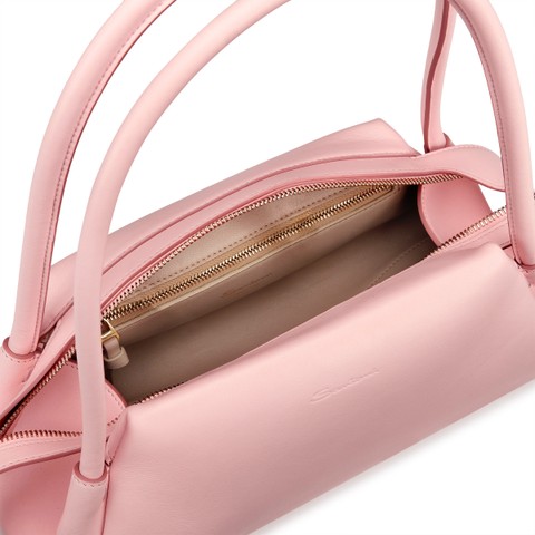 Rosafarbene Schultertasche aus Leder - Santoni - 6