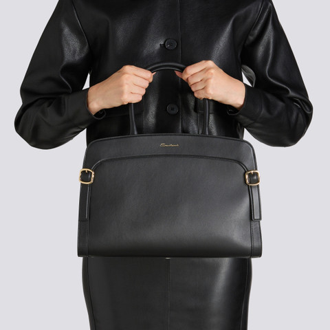 Black leather handbag - Santoni - 2