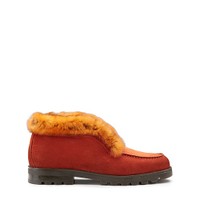 Stivaletto desert con pelliccia da donna in suede arancione - Santoni - 1