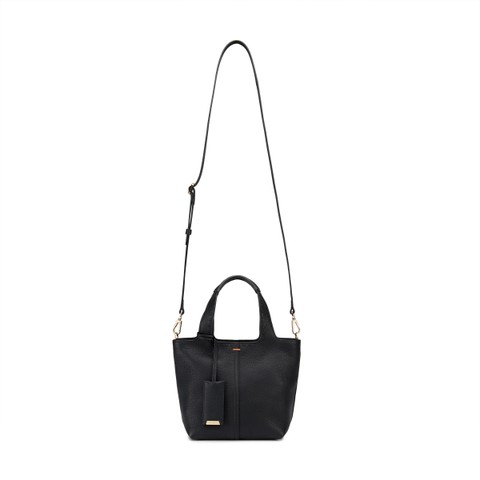 Black tumbled leather handbag - Santoni - 3
