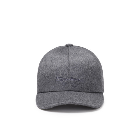 Grey cashmere baseball hat - Santoni - 1