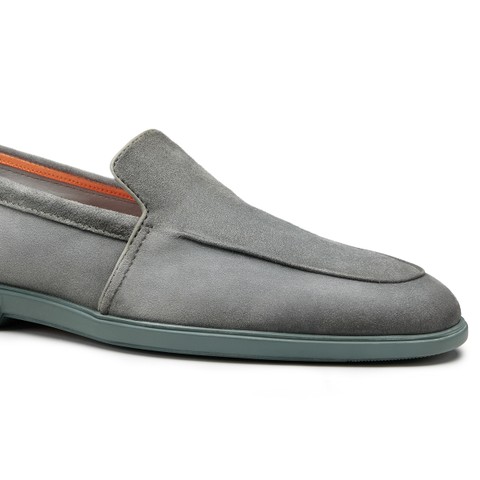 Men's green suede loafer - Santoni - 5