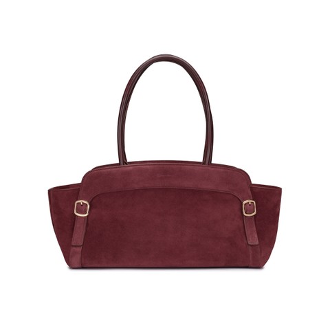 Borsa a spalla in suede bordeaux - Santoni - 1