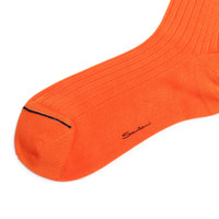 Orange Filo di Scozia mercerised cotton high socks - Santoni - 2