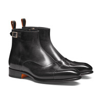 Men's grey leather ankle boot - Santoni - 2