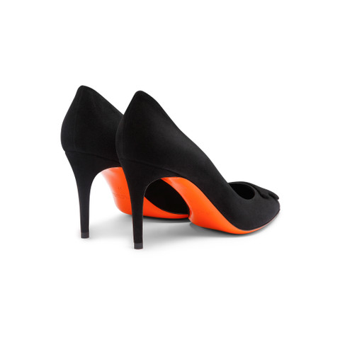 Women's black suede high-heel Santoni Sibille pump - Santoni - 3