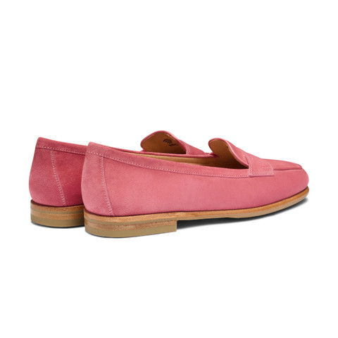 Women's pink suede Carla loafer - Santoni - 3
