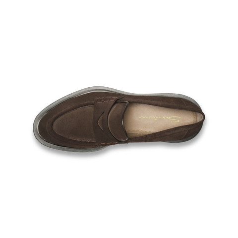 Women’s dark brown suede penny loafer - Santoni - 4