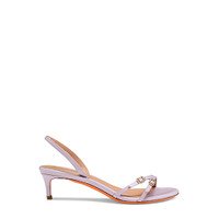 Women's lilac patent leather mid-heel sandal - Santoni - 1