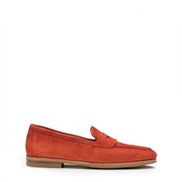 Women's orange suede Carla loafer - Santoni - 1