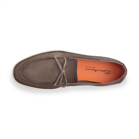 Men's beige suede loafer - Santoni - 5