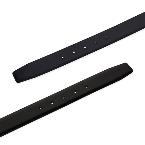 Reversible and adjustable black and blue leather belt - Santoni - 4