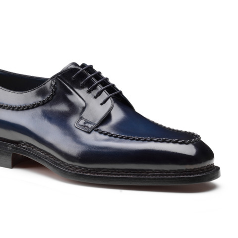 Men's blue leather Meraviglia Collection Derby shoe - Santoni - 5