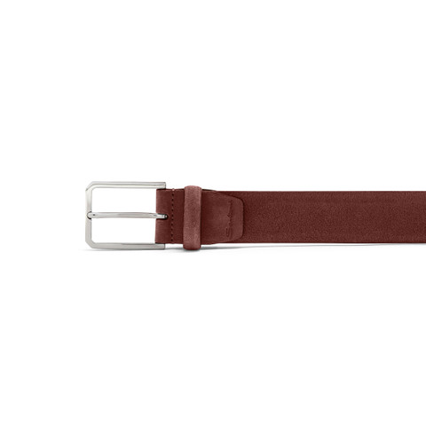 Dark brown suede adjustable belt - Santoni - 3