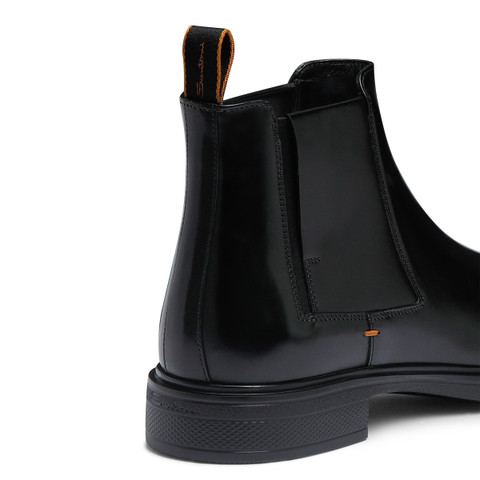 Men's black leather Easy boot - Santoni - 6