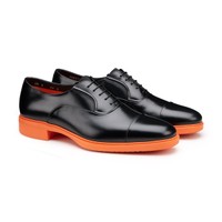 Men's black leather Easy Run lace-up - Santoni - 2