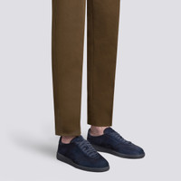 Men's blue suede DBS Oly sneaker - Santoni - 2