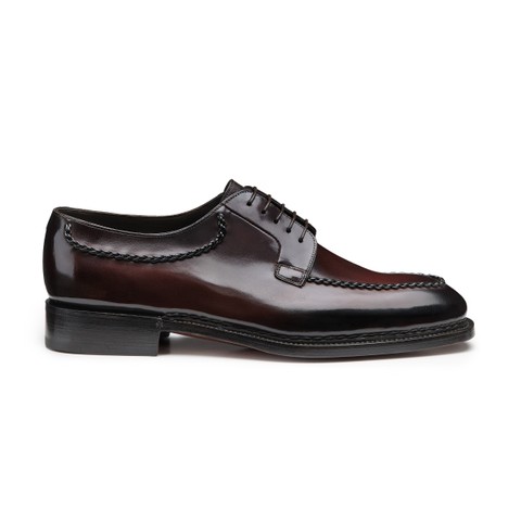 Men's dark brown leather Derby lace-up - Santoni - 1