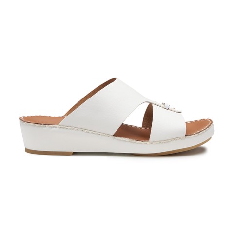 Men's white leather sandal - Santoni - 1