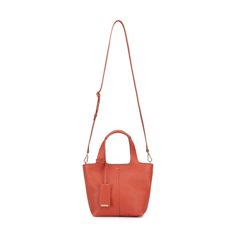 Orange tumbled leather handbag - Santoni - 3