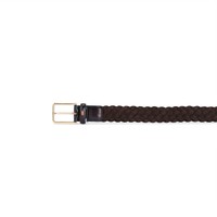 Dark brown woven suede belt - Santoni - 2