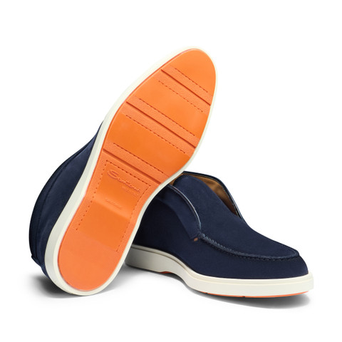 Men's blue suede desert boot - Santoni - 4