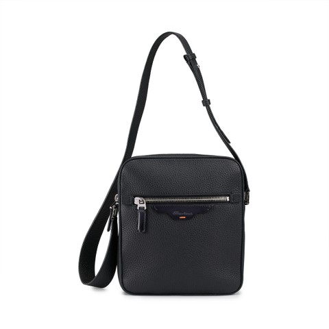 Black leather crossbody bag - Santoni - 1
