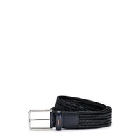 Black woven leather belt - Santoni - 1