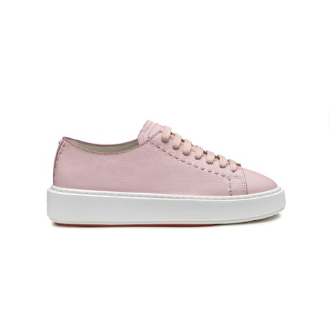 Women's pink leather sneaker - Santoni - 1