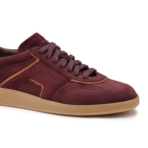 Women's burgundy suede sneaker - Santoni - 5
