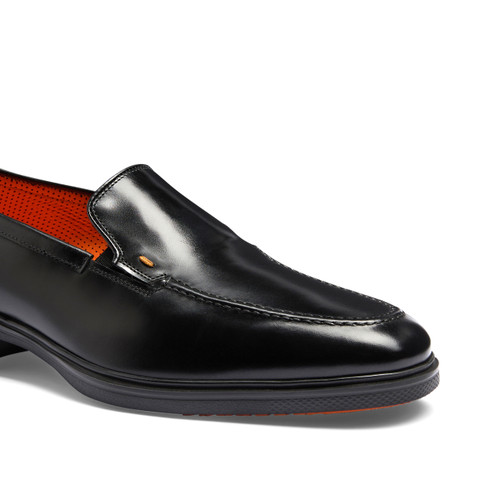 Schwarze Loafer Easy für Herren aus Leder - Santoni - 6