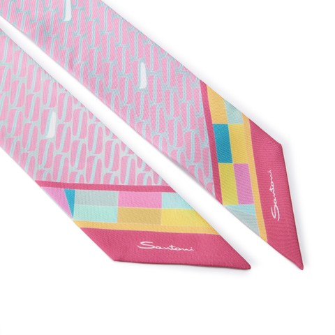 Pink silk bandeaux - Santoni - 4