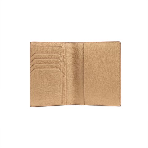 Beige tumbled leather passport case - Santoni - 3