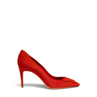 Women's red suede high-heel Santoni Sibille pump - Santoni - 1