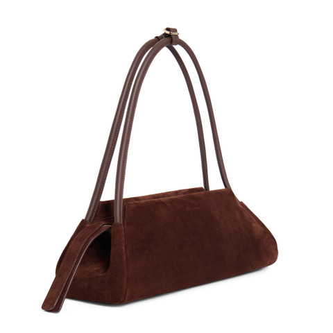 Dark brown suede shoulder bag - Santoni - 3