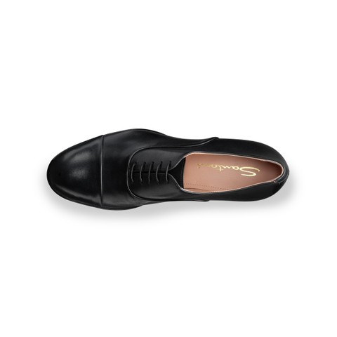 Richelieu en cuir noir pour femme - Santoni - 4