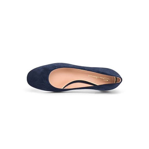 Women's blue suede mid-heel pump - Santoni - 6