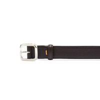 Dark brown tumbled leather adjustable belt - Santoni - 2