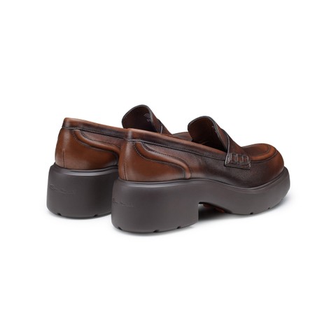 レディース レザー Easy ペニーローファー ブラウン - Santoni - 3